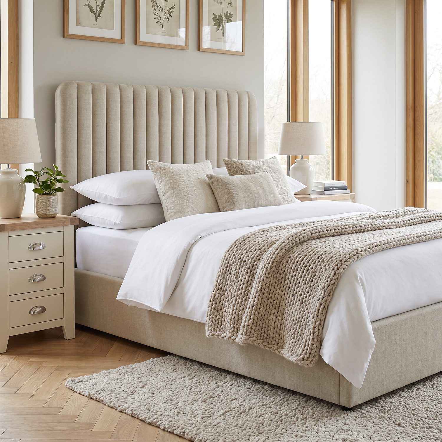 Freshly made bed